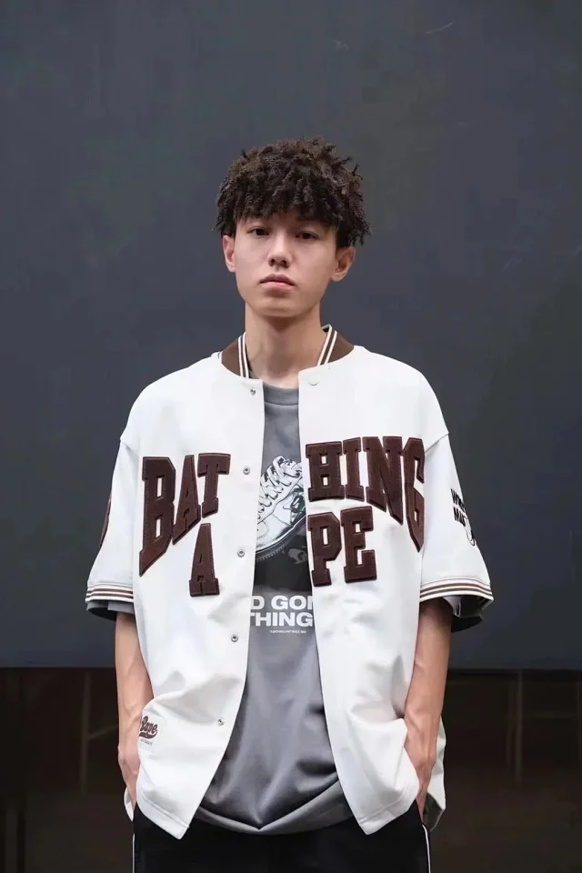 A Bathing Ape Shirts Short-Sleeve Button-Front Baseball Jersey Shirt product detail image 9