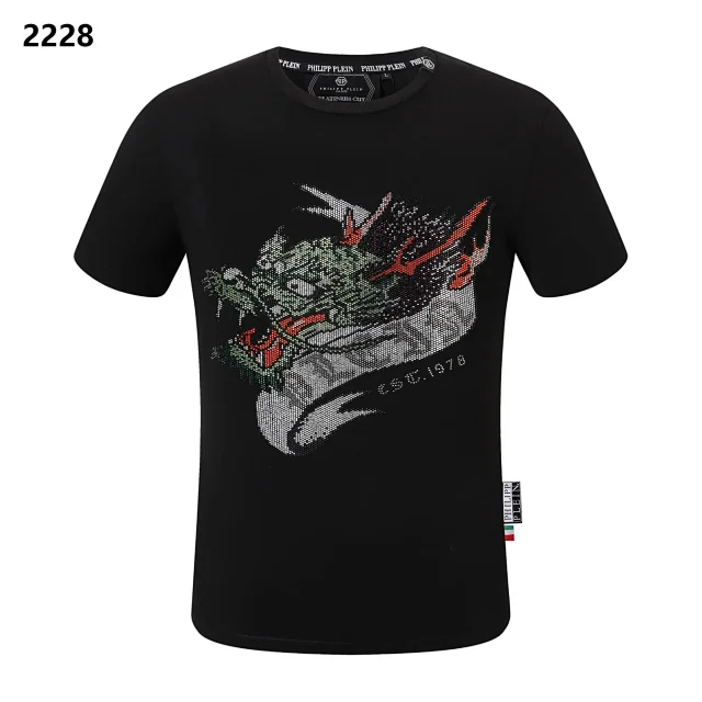 Philipp Plein T-Shirts Graphic Rhinestone T-Shirt product detail image 6
