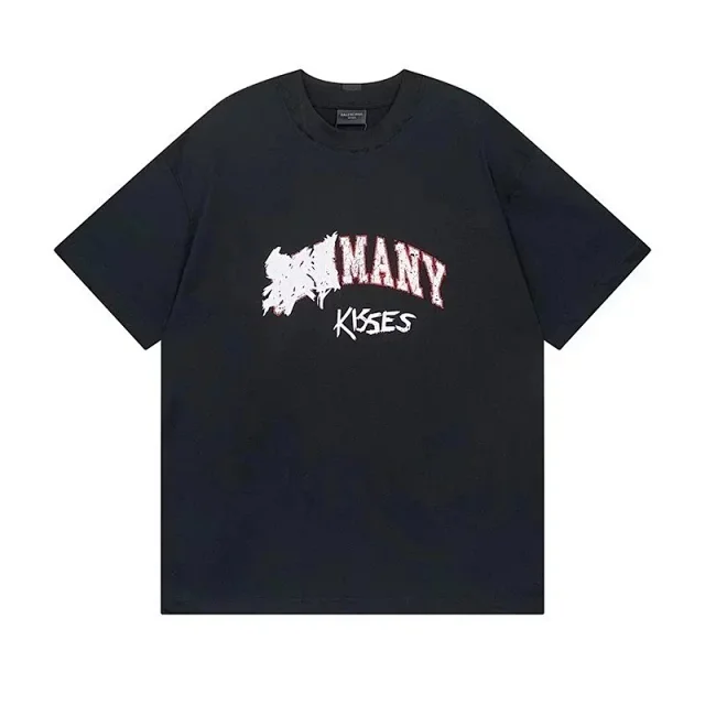 Balenciaga T-Shirts Oversized short-sleeve T-shirt with distressed logo print product detail image 12
