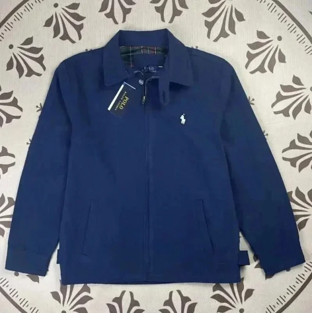 Polo Ralph Lauren Jackets A-0077; zip-front collared jacket with embroidered pony logo product detail image 5