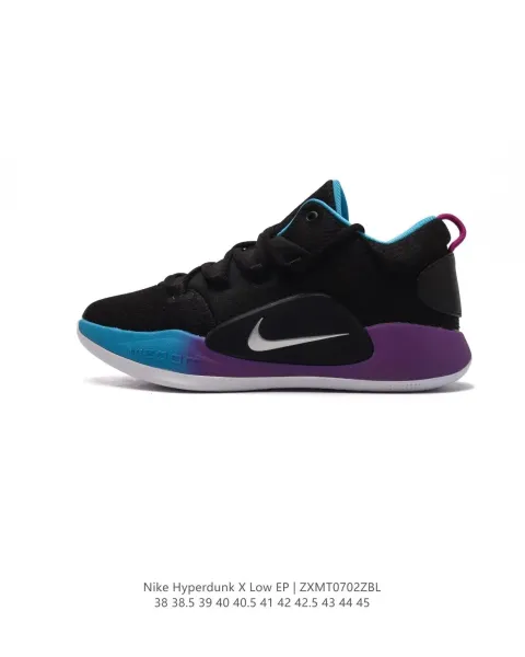 Nike Hyperdunk X Low EP Black/White Galaxy Sneakers - 19