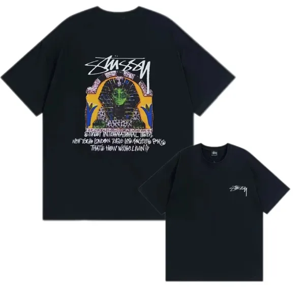 Stüssy Pharaoh Graphic T-Shirt Black - 1