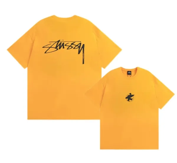 Stüssy Classic Logo Oversized T-Shirt Yellow - 1