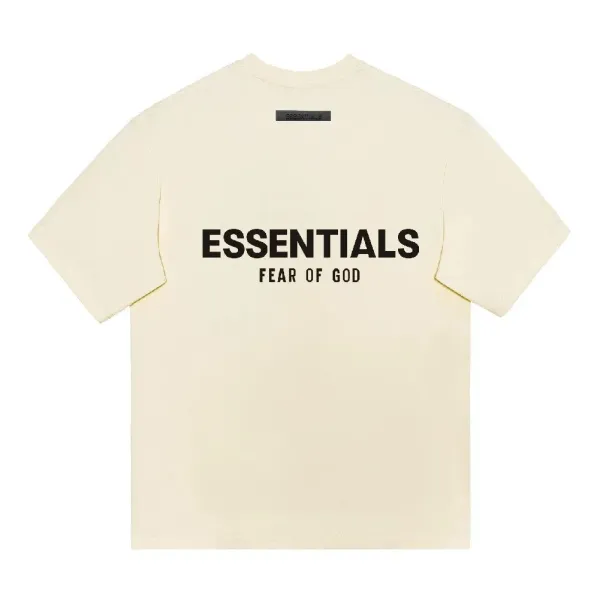 Fear of God Essentials Logo Print Beige T-Shirt - 1