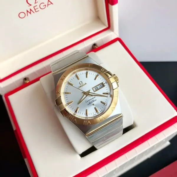 Omega Constellation Co-Axial Chronometer Two-Tone White Dial Mechanical Watch - 1