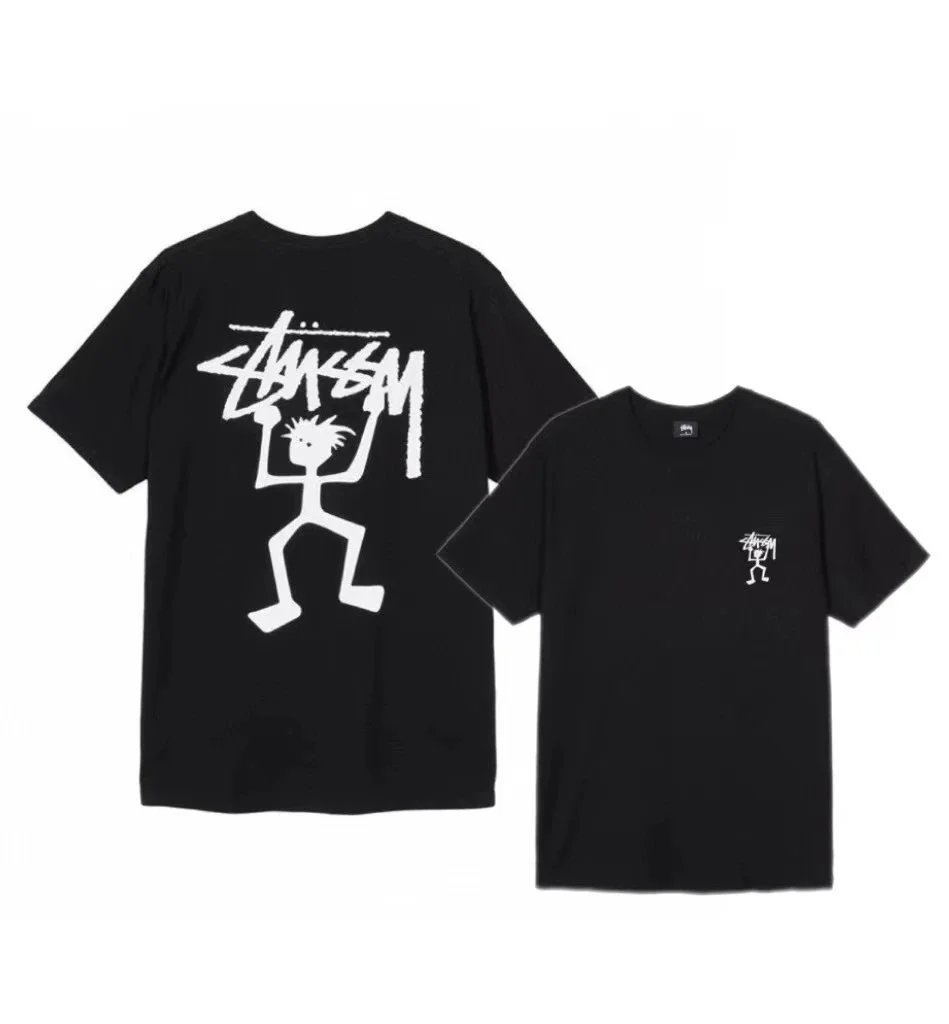 Stüssy Stick Figure Logo Black T-Shirt - 1