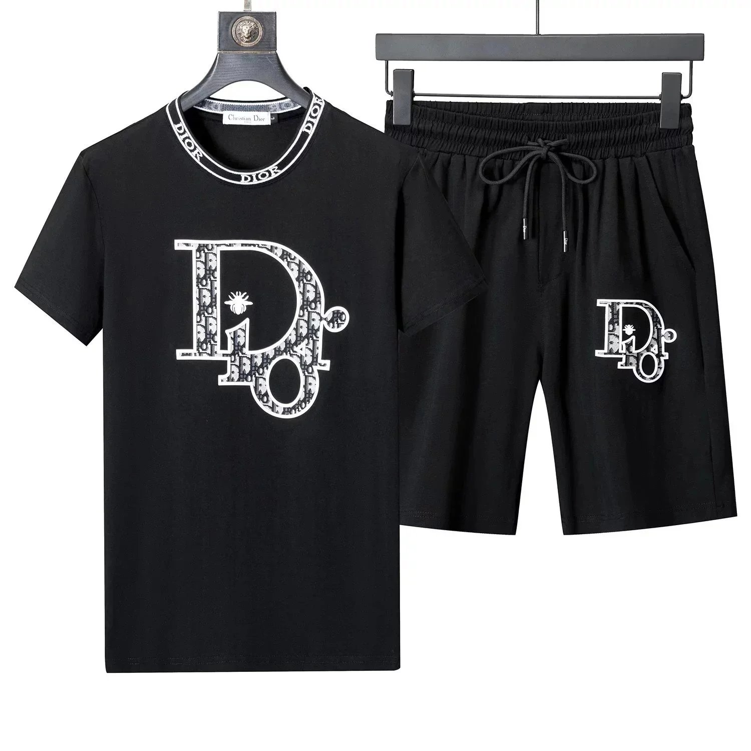 Dior Matching Sets Oblique jacquard short-sleeve T-shirt and drawstring shorts set — 34