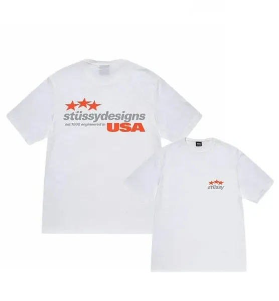 Stüssy Designs USA Graphic T-Shirt White - 1