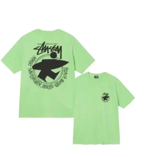Stüssy Beach Roots International Design T-Shirt Lime Green - 1
