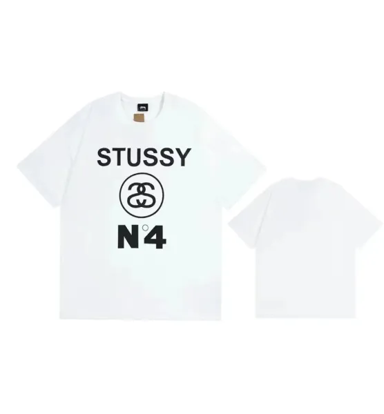 Stussy N°4 Graphic T-Shirt White - 1