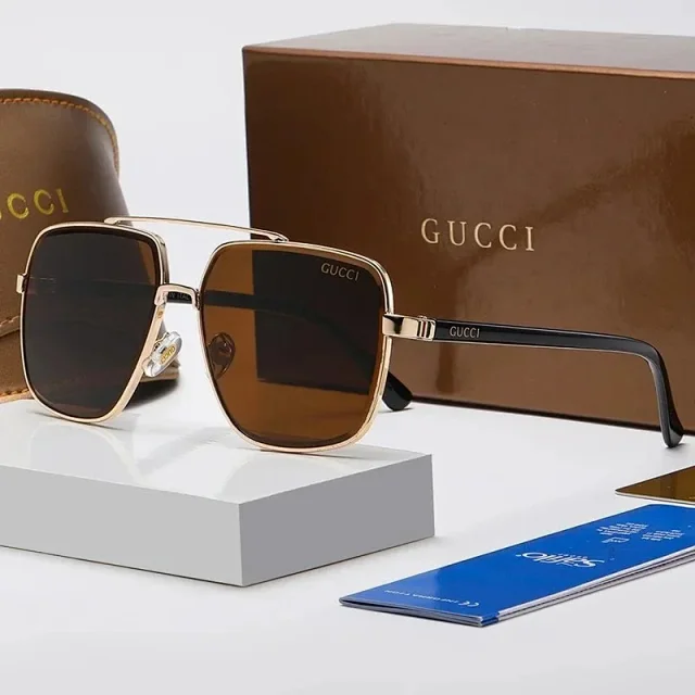 Gucci Eyewear 4643 square metal-frame sunglasses product detail image 7
