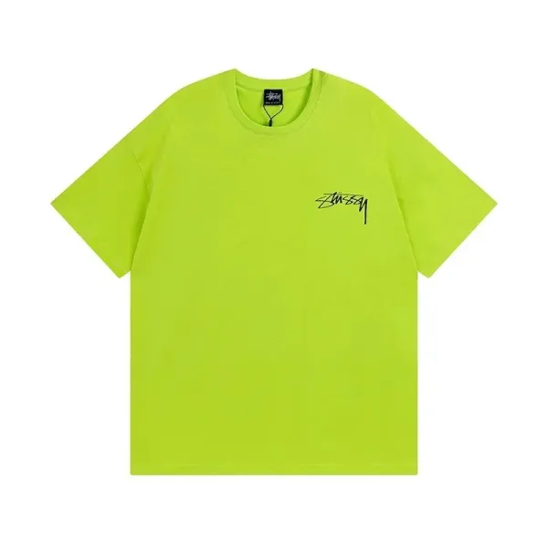 Stüssy Classic Logo T-Shirt Neon Green T-Shirt - 1