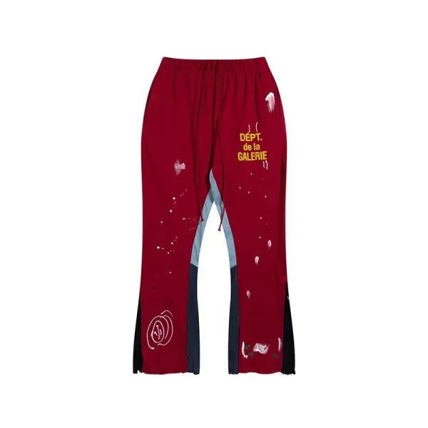 Gallery Dept. Paint Splatter Sweatpants Burgundy - 1