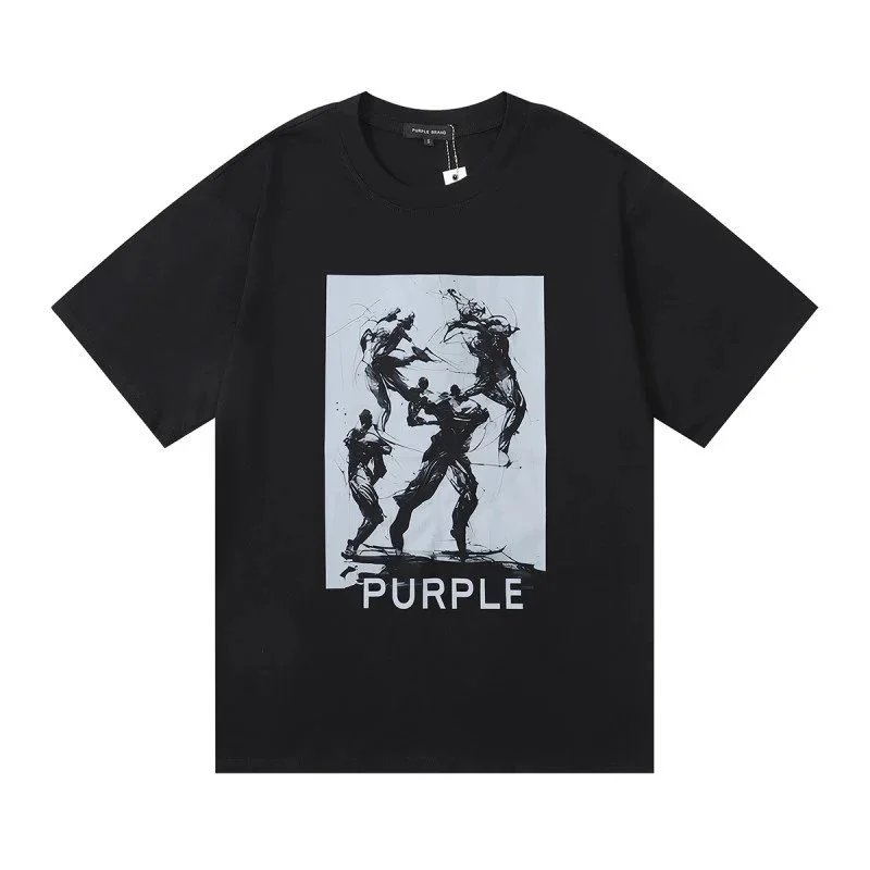 Purple Brand T-Shirts Short-Sleeve Graphic Print — 3023 Black