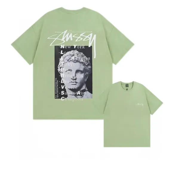 Stüssy City Statue Graphic T-Shirt Mint Green - 1