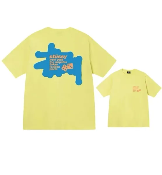 Stüssy City Splash T-Shirt Yellow - 1