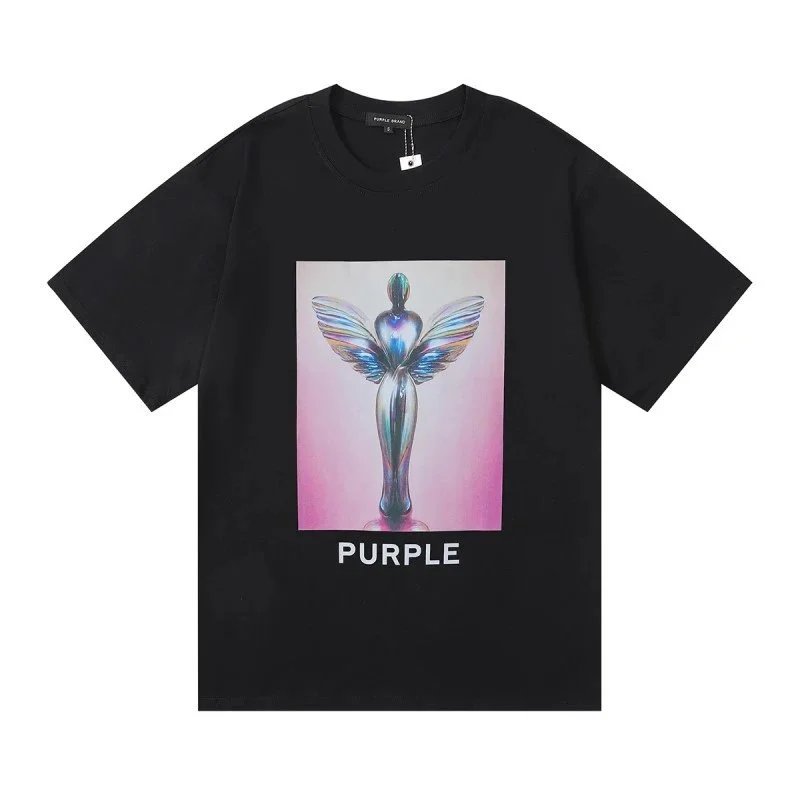Purple Brand T-Shirts Short-Sleeve Graphic Print — 3015 Black