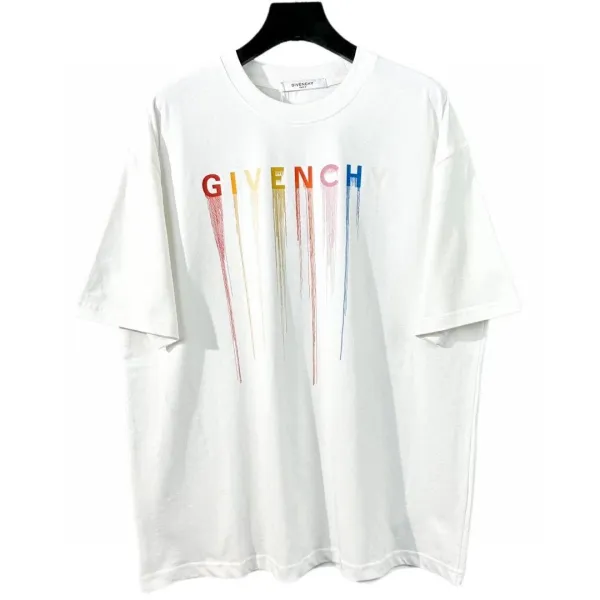Givenchy Rainbow Drip Logo T-Shirt White - 1