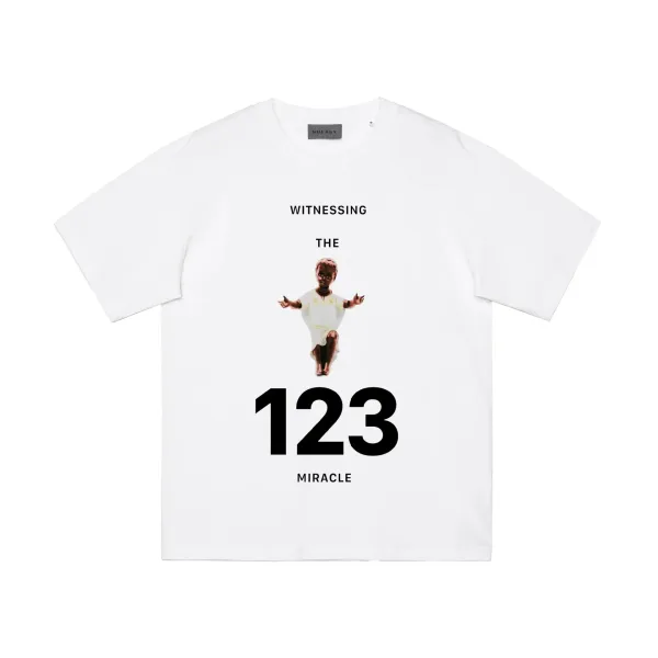 NOEASY Witnessing The 123 Miracle White T-Shirt - 1