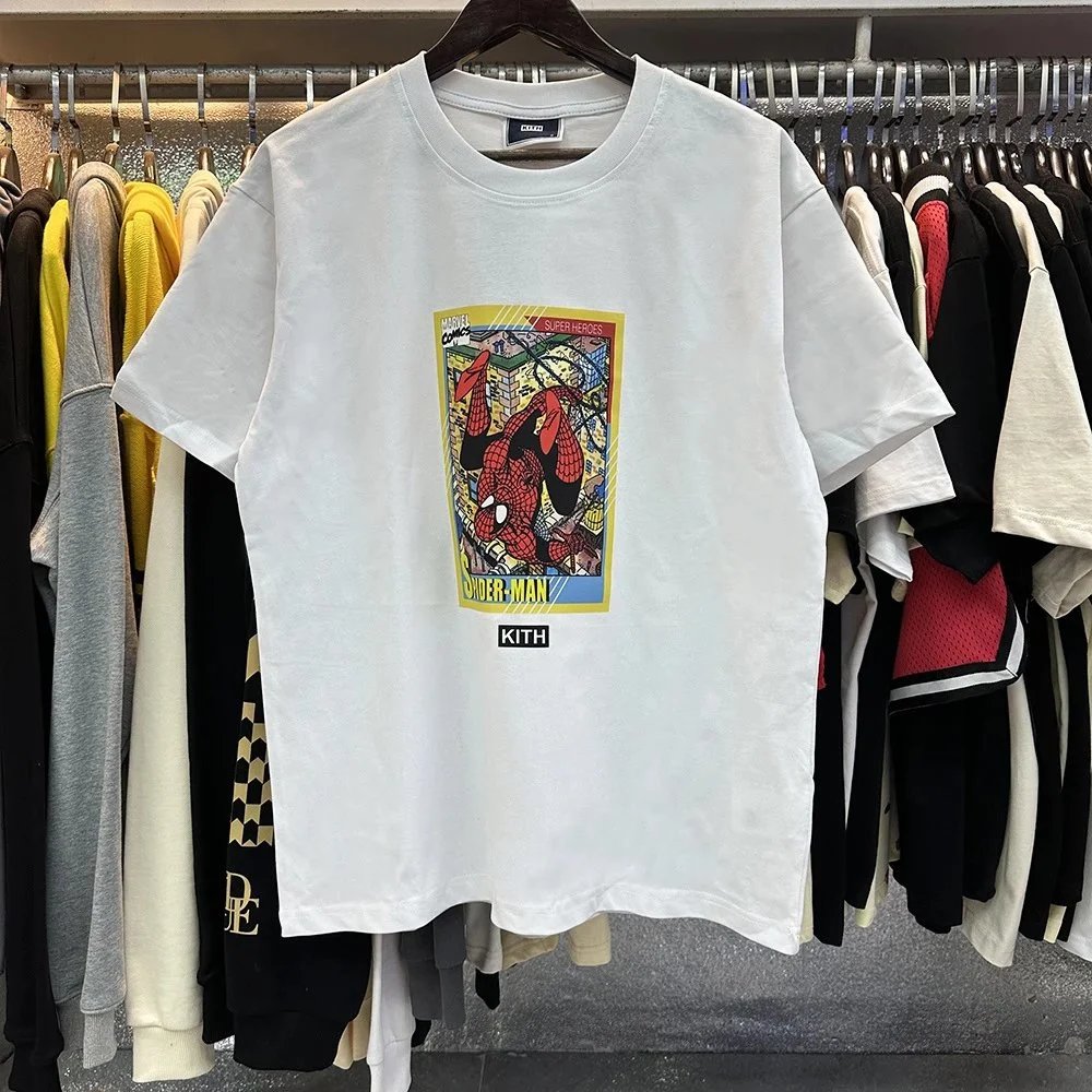 Kith T-Shirts Short-Sleeve Graphic Print Crewneck — White 8037