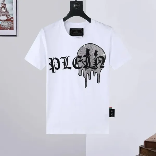 Philipp Plein Dripping Logo White T-Shirt - 1