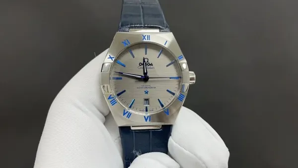 Omega Constellation Co-Axial Master Chronometer Silver Dial Blue Roman Numerals Mechanical Watch - 1