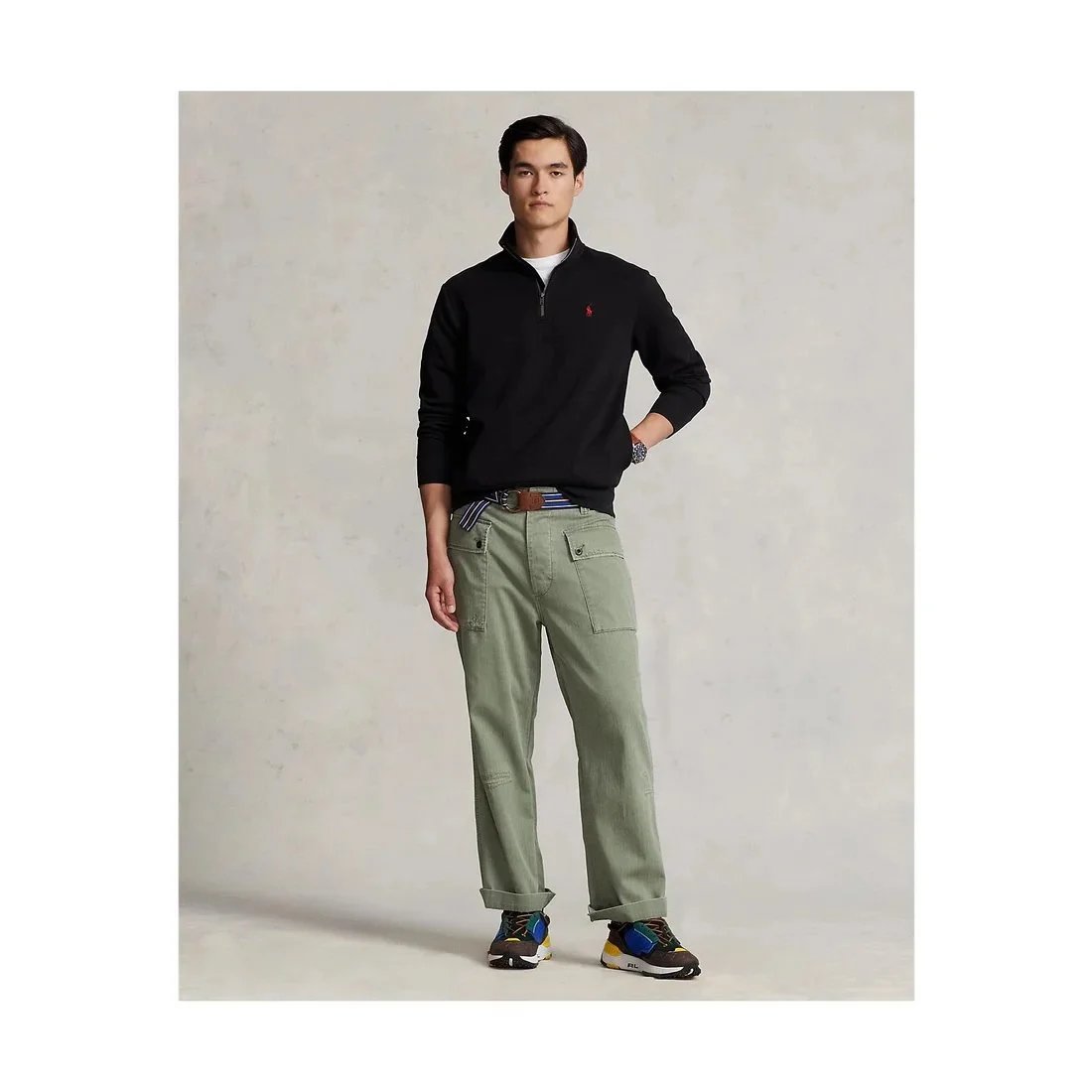 Lacoste Half-Zip Sweatshirt Heather Gray Sweater - 5