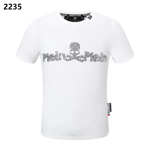 Philipp Plein Crystal Skull Logo White T-Shirt - 1