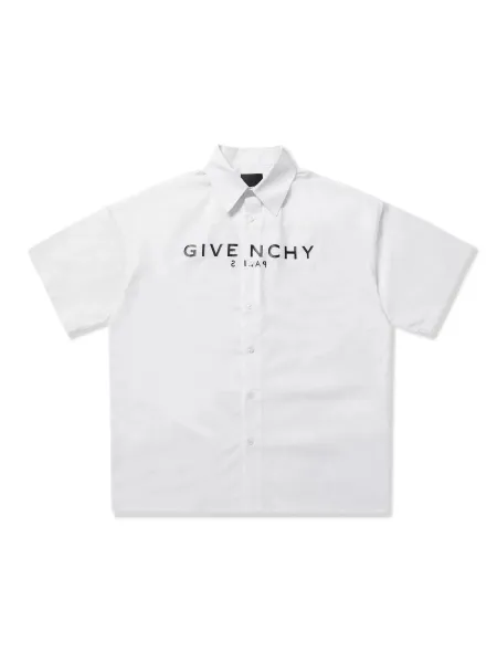 Givenchy Logo Print Short-Sleeve Shirt White - 1