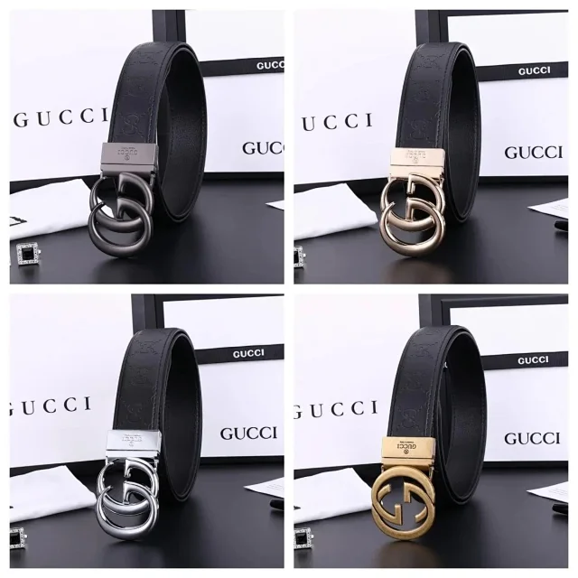 Gucci Belts Embossed monogram belt with interlocking G buckle product detail image 3