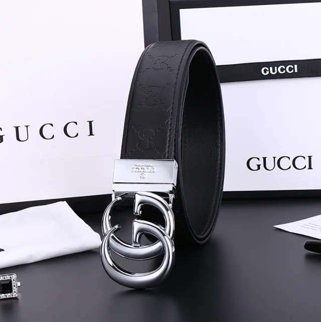 Gucci Belts Embossed monogram belt with interlocking G buckle product detail image 7
