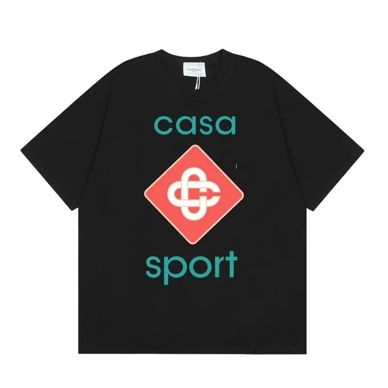 Casablanca T-Shirts Short-Sleeve Graphic Logo T-Shirt — C28 Black