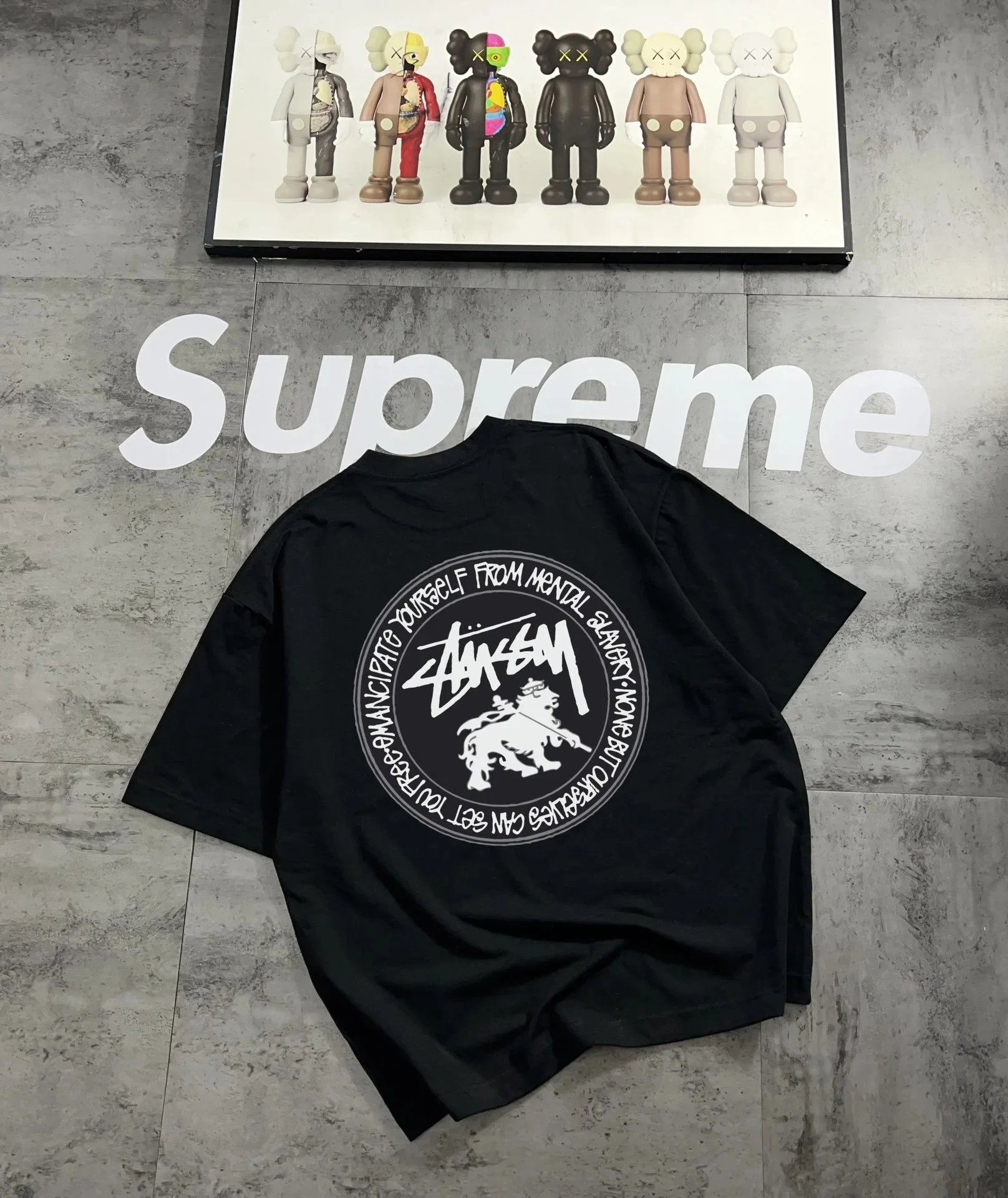 Stüssy Chain Steering Wheel Navy T-Shirt - 8