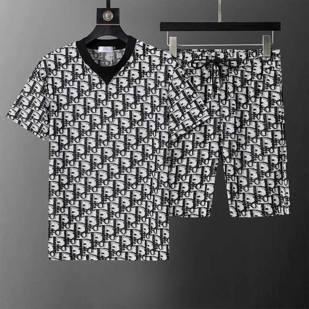 Dior Matching Sets Short-Sleeve T-Shirt and Drawstring Shorts Set — 23