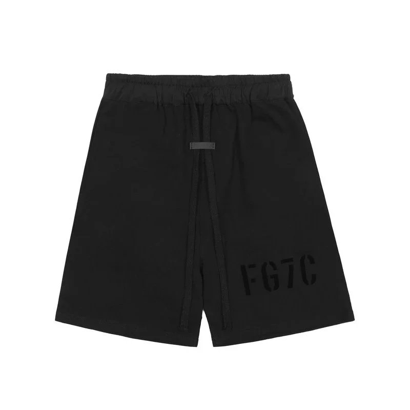 Fear of God Shorts ESSENTIALS drawstring logo — 2206 Black (Flocked Letters)