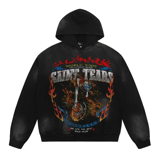 Saint Tears Hoodies & Sweatshirts Washed Graphic Print Hoodie and Sweatshirt product detail image 13