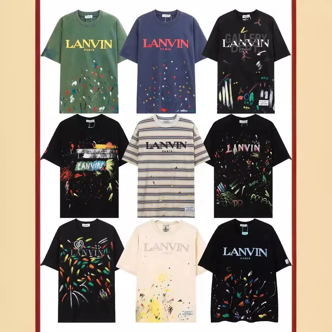 Lanvin T-Shirts Short-Sleeve Paint-Splatter Logo T-Shirt image 1