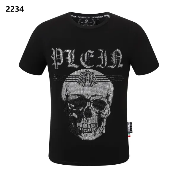 Philipp Plein Skull Crystal Embellished Black T-Shirt - 1