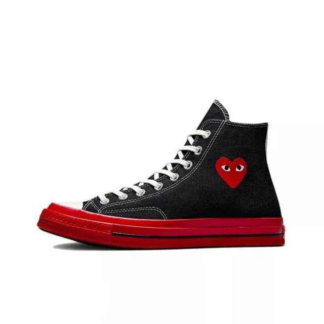 Comme des Garçons PLAY Sneakers Canvas lace-up with heart-and-eyes graphic product detail image 9