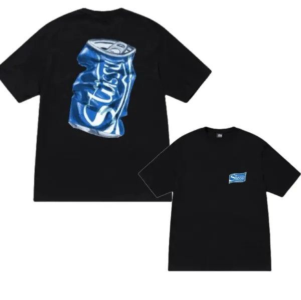 Stüssy Crushed Can Black T-Shirt - 1