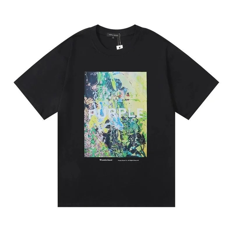 Purple Brand T-Shirts Short-Sleeve Graphic Print — 3022 Black