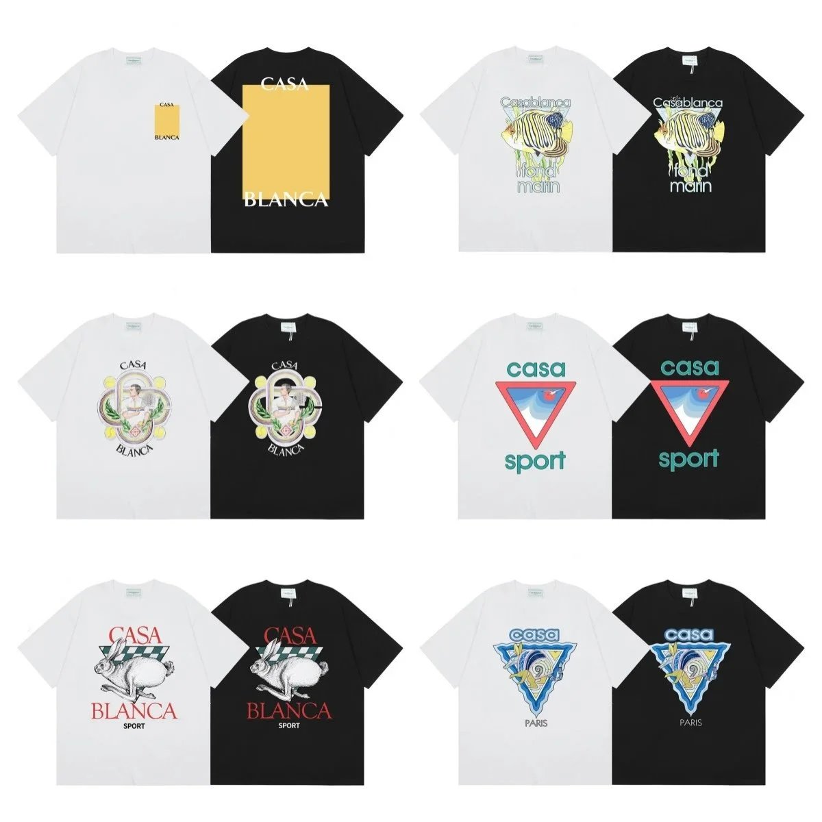 Casablanca T-Shirts Short-Sleeve Graphic Logo T-Shirt image 5