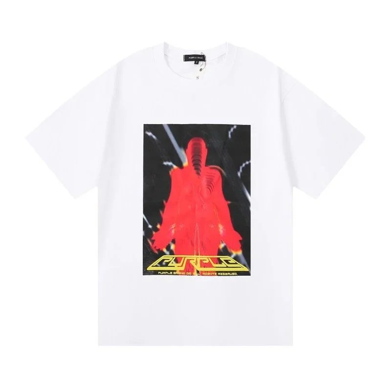 Purple Brand T-Shirts Short-Sleeve Graphic Print — 3020 White