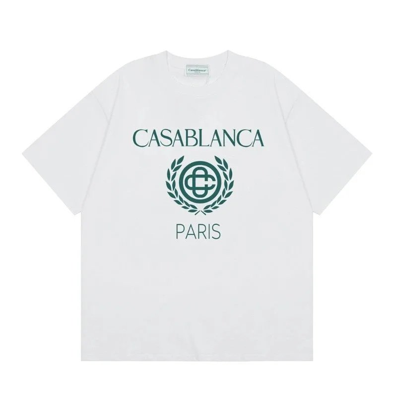 Casablanca T-Shirts Short-Sleeve Graphic Logo T-Shirt — C21 White