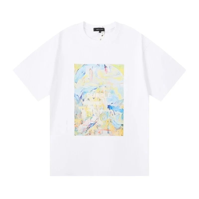 Purple Brand T-Shirts Short-Sleeve Graphic Print — 3019 White