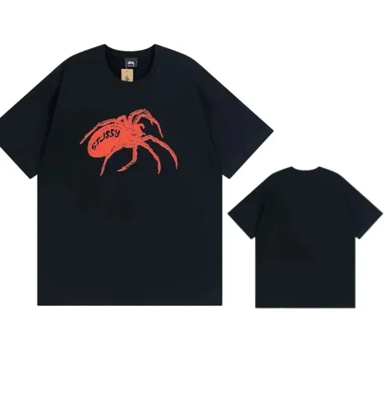 Stüssy Spider Graphic Black T-Shirt - 1