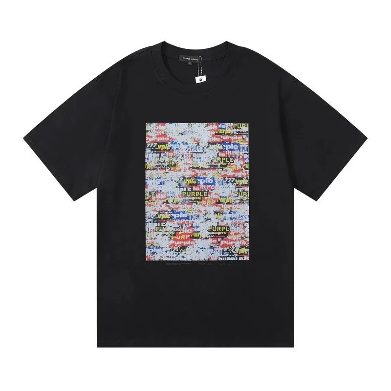 Purple Brand T-Shirts Short-Sleeve Graphic Print — 3016 Black