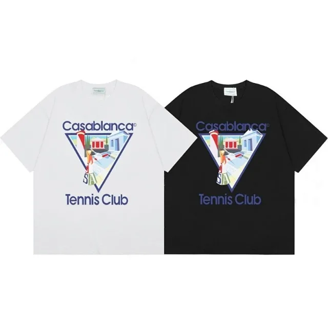 Casablanca T-Shirts Short-Sleeve Graphic Logo T-Shirt product detail image 7