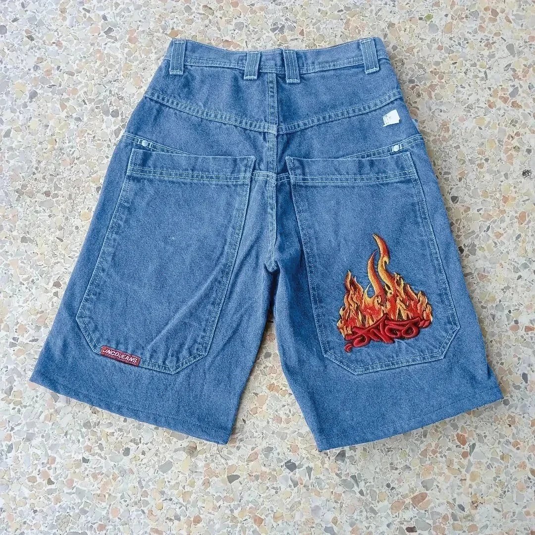 JNCO Jeans Shorts Wide-Leg Denim Graphic — BB-010