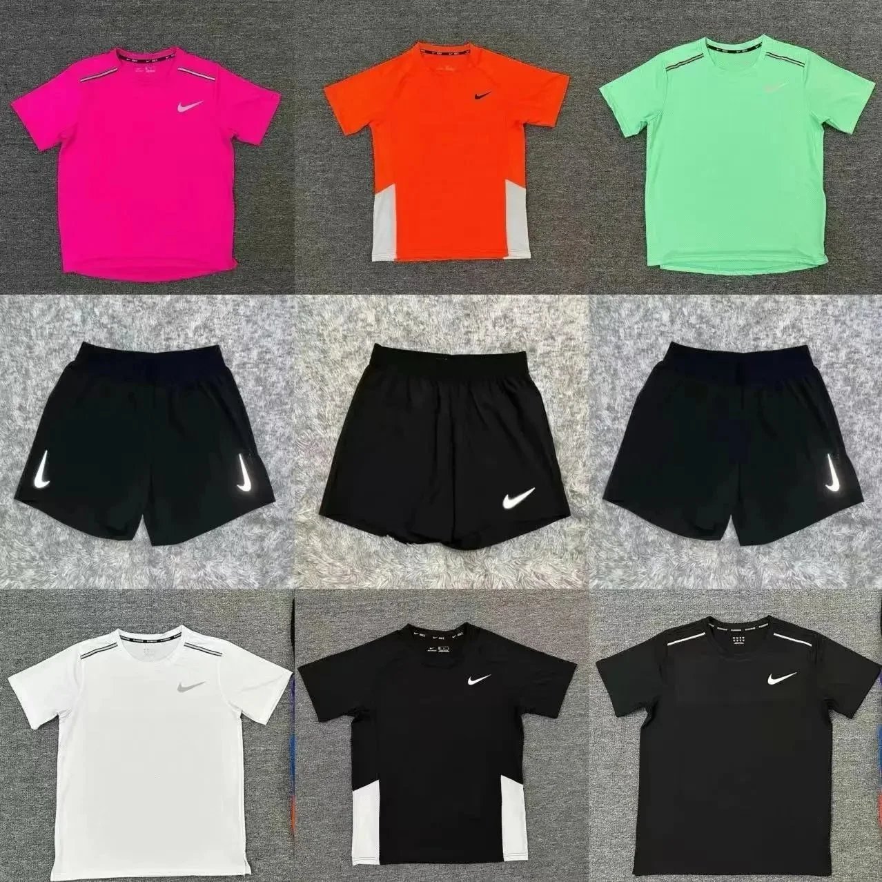 Nike Running Sets: T-Shirts & Shorts in Multiple Colors